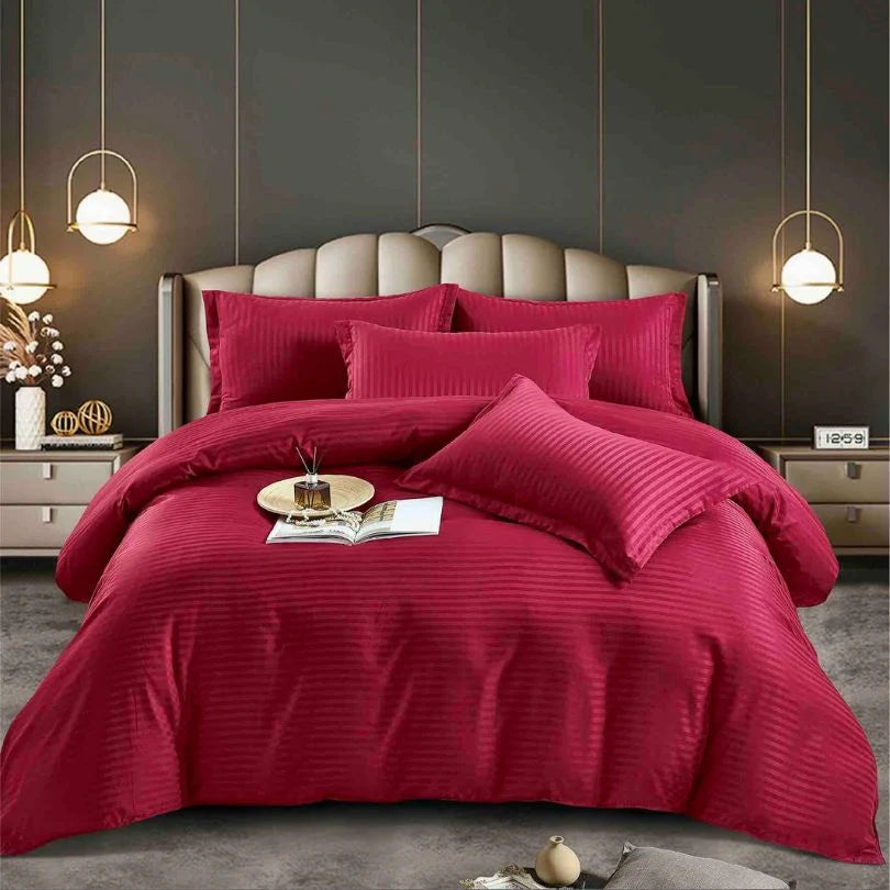 Lenjerie de Pat Damasc – 6 Piese cu Elastic, Elegantă și Rafinată – 2380 J