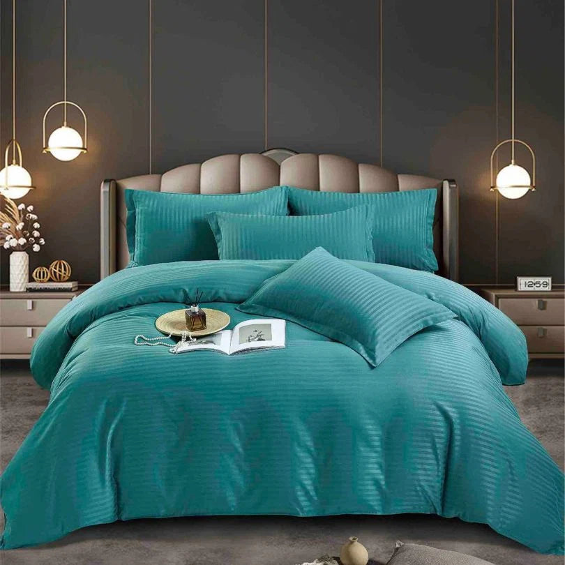 Lenjerie de Pat Damasc – 6 Piese cu Elastic, Elegantă și Rafinată – 2379 J