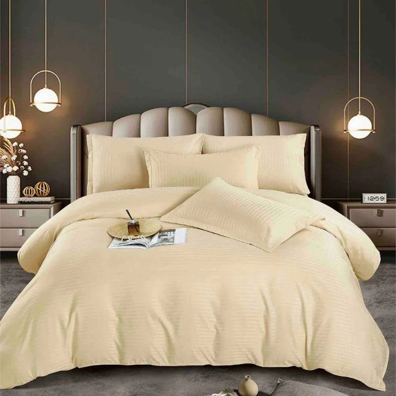 Lenjerie de Pat Damasc – 4 Piese, 1 Persoană, Elegantă și Confort Premium – 2466 J